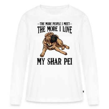 Shar Pei - Frauen Premium Bio Langarmshirt - Weiß - Vorne - Julia (174cm)