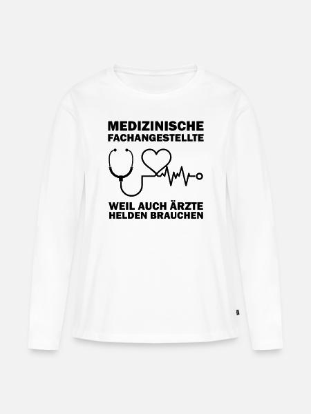 Medizinische Fachangestellte Geschenk - Frauen Premium Bio Langarmshirt - Weiß