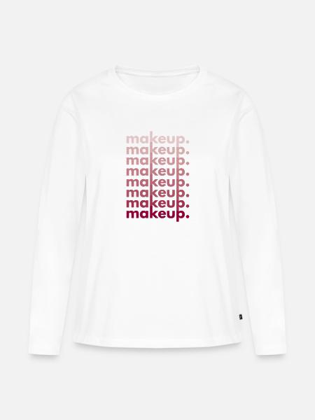 Make-up in abgestuften Farbtönen - Frauen Premium Bio Langarmshirt - Weiß