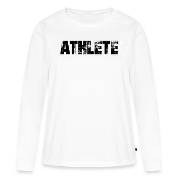 Fitness - Athlete - Frauen Premium Bio Langarmshirt - Weiß - Vorne - Julia (174cm)