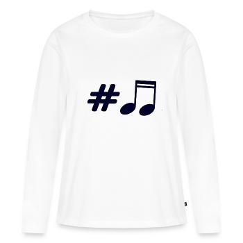 Musik - Musiknote - Frauen Premium Bio Langarmshirt - Weiß - Vorne - Julia (174cm)