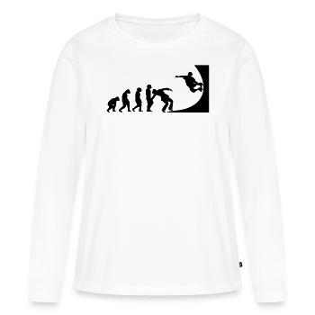 Evolution Skater Skateboard Skate halfpipe - T-shirt manches longues Premium bio Femme - blanc - Devant - Julia (174cm)