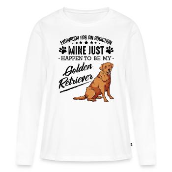 Golden retriever - T-shirt manches longues Premium bio Femme - blanc - Devant - Julia (174cm)