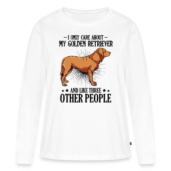Golden retriever - T-shirt manches longues Premium bio Femme - blanc - Devant - Julia (174cm)