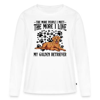 Golden retriever - T-shirt manches longues Premium bio Femme - blanc - Devant - Julia (174cm)