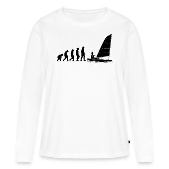 EVOLUTION voile à voile bateau à voile yacht yacht - T-shirt manches longues Premium bio Femme - blanc - Devant - Julia (174cm)