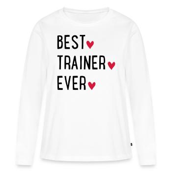 Trainer - Frauen Premium Bio Langarmshirt - Weiß - Vorne - Julia (174cm)