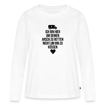 Sani Rettungsdienst Herz Sarkasmus Frauen - Frauen Premium Bio Langarmshirt - Weiß - Vorne - Julia (174cm)