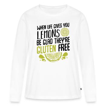 Fruit de citron - T-shirt manches longues Premium bio Femme - blanc - Devant - Julia (174cm)
