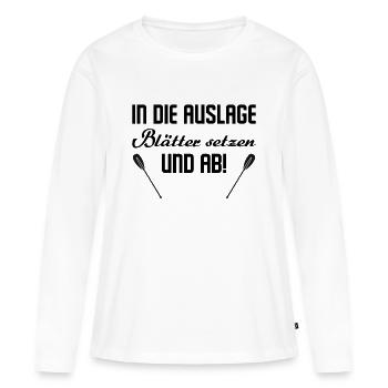 Rudern Ruderer Sport lustiger Spruch vintage - Frauen Premium Bio Langarmshirt - Weiß - Vorne - Julia (174cm)