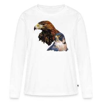 faucon pèlerin - T-shirt manches longues Premium bio Femme - blanc - Devant - Julia (174cm)