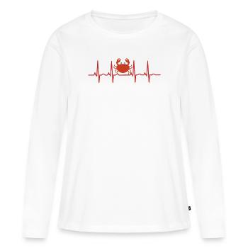 Crustacés pouls ECG - T-shirt manches longues Premium bio Femme - blanc - Devant - Julia (174cm)