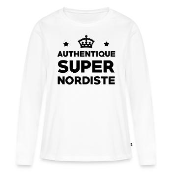 Authentique Super Nordiste - T-shirt manches longues Premium bio Femme - blanc - Devant - Julia (174cm)