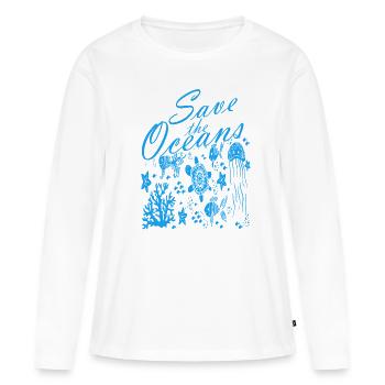 Save the Ocean! - Frauen Premium Bio Langarmshirt - Weiß - Vorne - Julia (174cm)