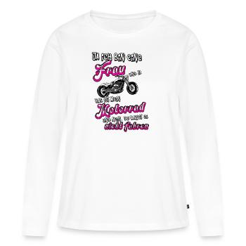 Ja ich bin Ein Frau und Ja das ist mein Motorrad - Frauen Premium Bio Langarmshirt - Weiß - Vorne - Julia (174cm)