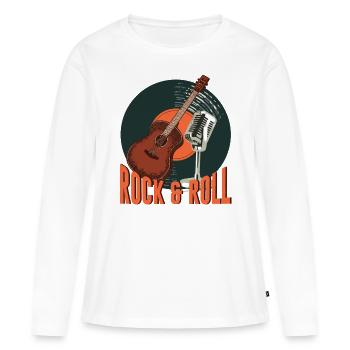 Rock and roll - T-shirt manches longues Premium bio Femme - blanc - Devant - Julia (174cm)
