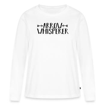 Bogensport Bogenschießen Langbogen Geschenk - Frauen Premium Bio Langarmshirt - Weiß - Vorne - Julia (174cm)