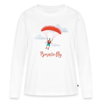 Parachutisme et parachutisme - T-shirt manches longues Premium bio Femme - blanc - Devant - Julia (174cm)