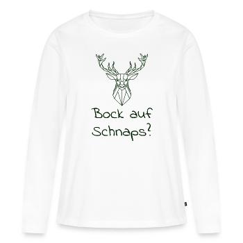 Schnaps trinken Spruch - Frauen Premium Bio Langarmshirt - Weiß - Vorne - Julia (174cm)