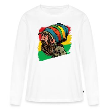 Cadeau reggae Rasta Rastaman Dreadlocks - T-shirt manches longues Premium bio Femme - blanc - Devant - Julia (174cm)
