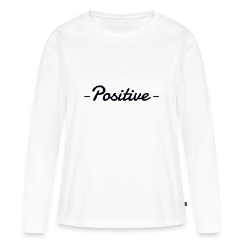 Positif - T-shirt manches longues Premium bio Femme - blanc - Devant - Julia (174cm)