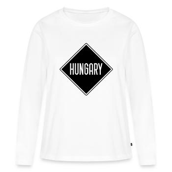 Funny Hungarian saying about Hungary gift - Women's Premium Organic Long Sleeve Shirt - white - Front - Julia (174cm)