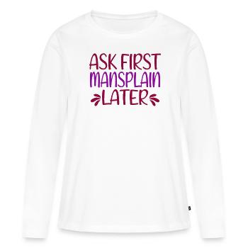 Cadeau féministe féministe féministe - T-shirt manches longues Premium bio Femme - blanc - Devant - Julia (174cm)
