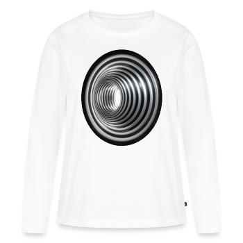 Vortex 3D - Effet / Effekt 3D Strudel Swirl Vortex - T-shirt manches longues Premium bio Femme - blanc - Devant - Julia (174cm)