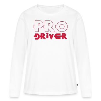 Pro Driver - T-shirt manches longues Premium bio Femme - blanc - Devant - Julia (174cm)