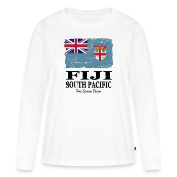 Drapeau des Fidji - Drapeau des Fidji - T-shirt manches longues Premium bio Femme - blanc - Devant - Julia (174cm)