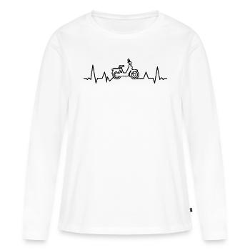 Moped Moped Scooter Heartbeat Moped Moped Moped Rider - Women's Premium Organic Long Sleeve Shirt - white - Front - Julia (174cm)