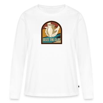 Töpfern Töpferscheibe Töpfer Handarbeit Töpfern - Frauen Premium Bio Langarmshirt - Weiß - Vorne - Julia (174cm)