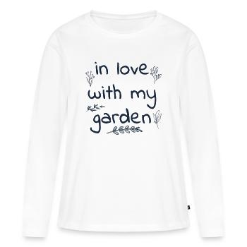 Jardin disant - T-shirt manches longues Premium bio Femme - blanc - Devant - Julia (174cm)