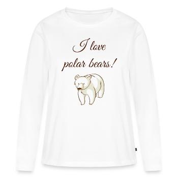 Ours polaire ours polaires - T-shirt manches longues Premium bio Femme - blanc - Devant - Julia (174cm)