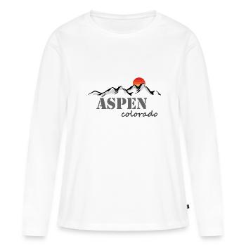 Aspen Colorado - T-shirt manches longues Premium bio Femme - blanc - Devant - Julia (174cm)