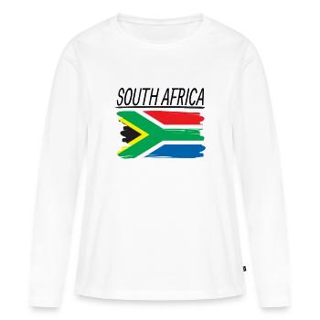 Afrique du Sud - T-shirt manches longues Premium bio Femme - blanc - Devant - Julia (174cm)