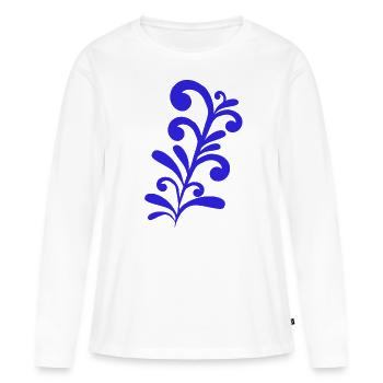Beau cadeau design floral femmes fleur de bembel - T-shirt manches longues Premium bio Femme - blanc - Devant - Julia (174cm)
