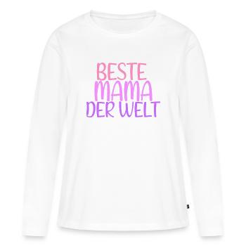 Beste Mama der Welt - Frauen Premium Bio Langarmshirt - Weiß - Vorne - Julia (174cm)