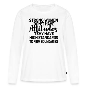 Cadeau féministe féministe féministe - T-shirt manches longues Premium bio Femme - blanc - Devant - Julia (174cm)