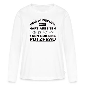 Putzfrau Reinigungskraft Putzhilfe Geschenk Lustig - Frauen Premium Bio Langarmshirt - Weiß - Vorne - Julia (174cm)