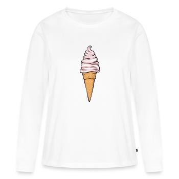 la glace - T-shirt manches longues Premium bio Femme - blanc - Devant - Julia (174cm)
