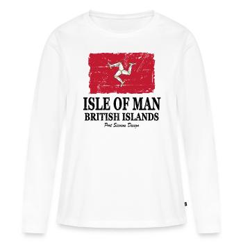 Drapeau de l'île de Man - Drapeau de l'île de Man - T-shirt manches longues Premium bio Femme - blanc - Devant - Julia (174cm)