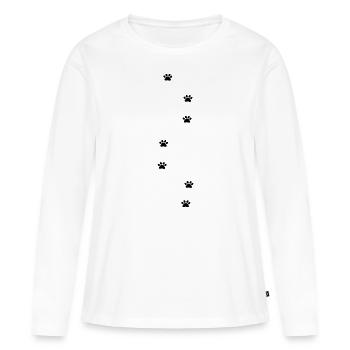 Pattes - T-shirt manches longues Premium bio Femme - blanc - Devant - Julia (174cm)
