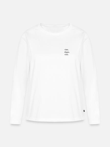 vino digga vino - Frauen Premium Bio Langarmshirt - Weiß