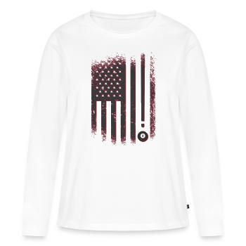 Billard Drapeau américain - T-shirt manches longues Premium bio Femme - blanc - Devant - Julia (174cm)