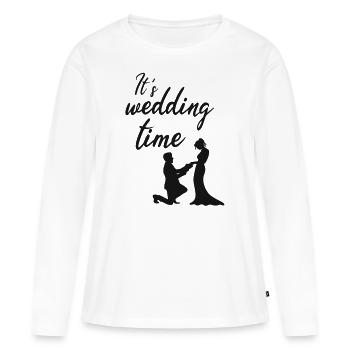 Wedding marriage - Women's Premium Organic Long Sleeve Shirt - white - Front - Julia (174cm)