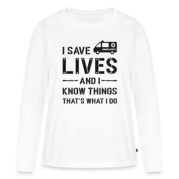 Ambulance Driver Ambulance Sani Gift Idea - Women's Premium Organic Long Sleeve Shirt - white - Front - Julia (174cm)