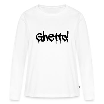 Ghetto Graffiti - T-shirt manches longues Premium bio Femme - blanc - Devant - Julia (174cm)