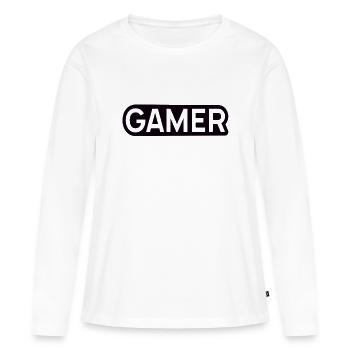 Gaming - Frauen Premium Bio Langarmshirt - Weiß - Vorne - Julia (174cm)