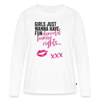 Women's Rights Feminism Saying Feminist - Women's Premium Organic Long Sleeve Shirt - white - Front - Julia (174cm)
